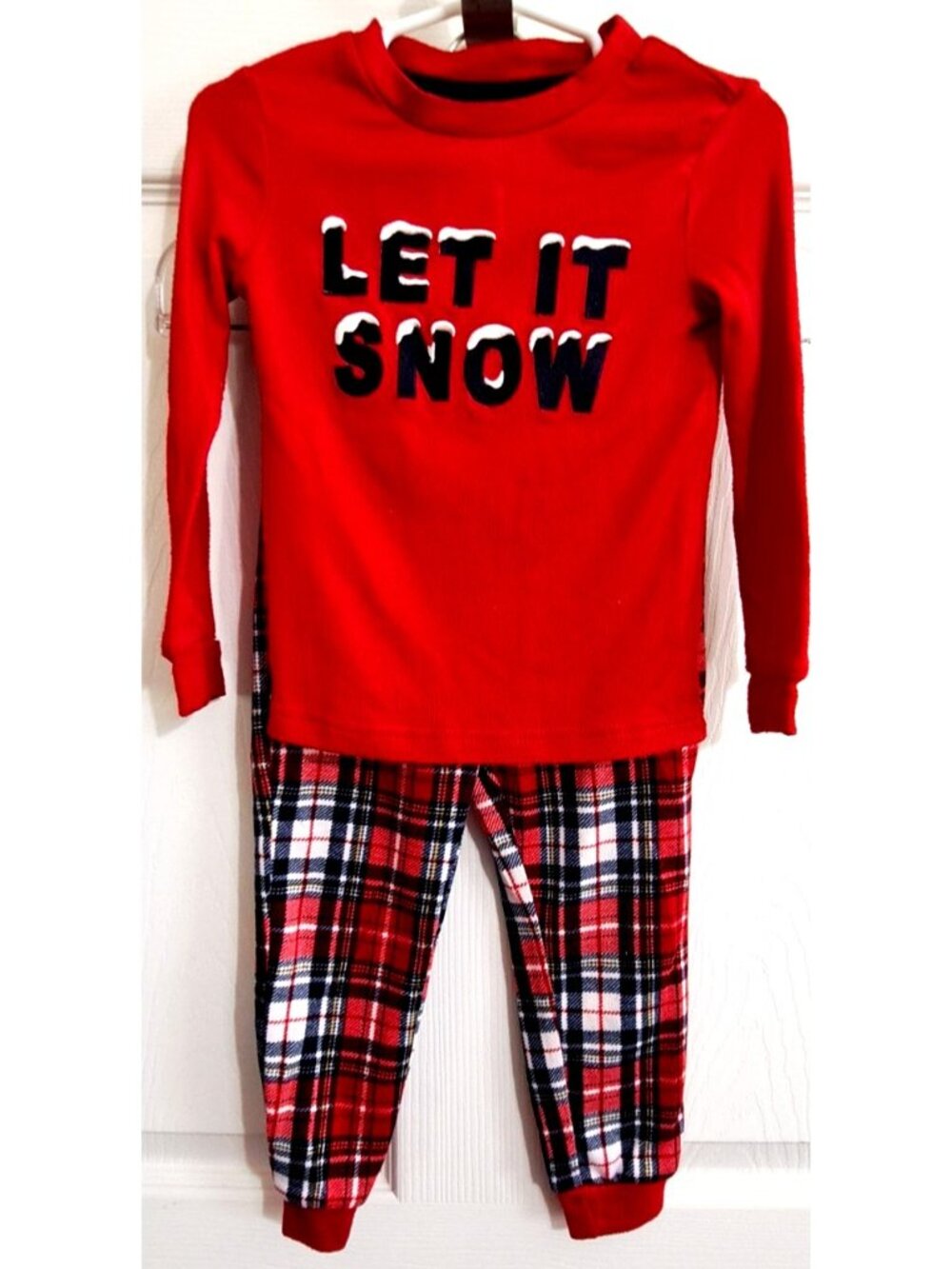 Member's Mark Boys 3T Multicolor 2-Piece Pajama Set "Let It Snow" Plaid